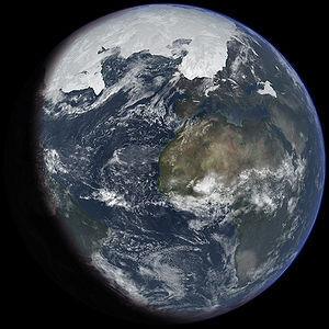 Ice age Earth at glacial maximum. Based on: &q...