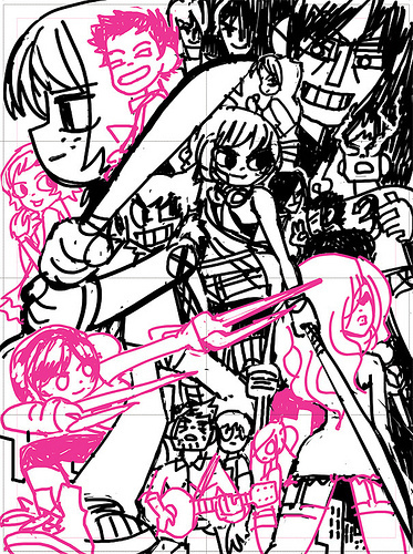 Scott Pilgrim Poster development