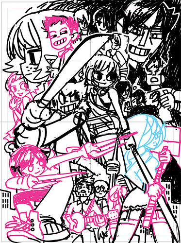 Scott Pilgrim Poster development