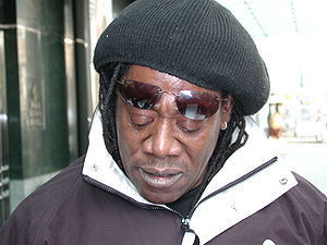 Clarence Clemons in front of the 