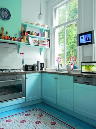 turquoise kitchen from Casapinka