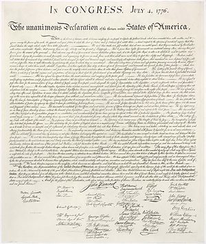 U.S. Declaration of Independence ratified by t...