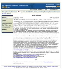 Thumbnail Link to HHS Media Release: Affordable Care Act to improve data collection, reduce health disparities