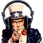 Uncle Sam...but with headphones.
