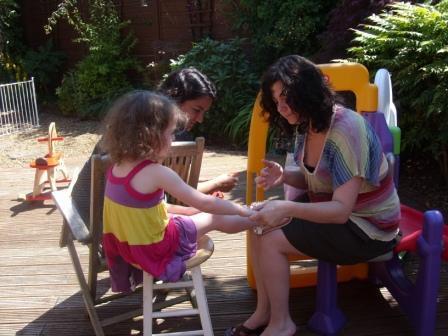Getting ready - a girl's gotta have good nails.