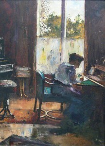 'Frau am Schreibtisch' by Lesser Ury (1898)