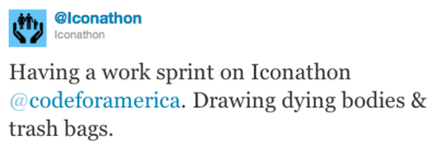 Iconathon tweet