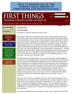 Thumbnail Link To First Thing's 'Surgical Sex' By Paul McHugh