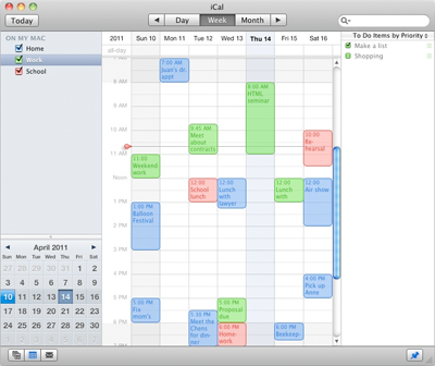 iCal in Mac OS X Snow Leopard