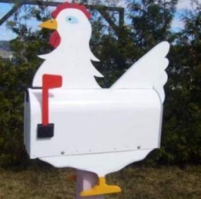 big chicken mailbox01 Chicken Attacks Mailman Looking For Seed Money funny dog blog