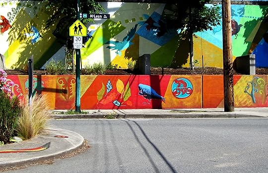 wall, East Van, art, design, crows, graphic art, graffiti, wall art, community