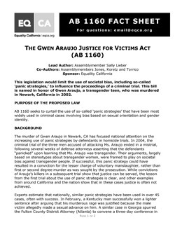Thumbnail Link: Equality California's (EQCA's) fact sheet for the Justice For Gwen Araujo Act