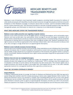 Thumbnail link to NCTE's 'Medicare Benefits And Transgender People'