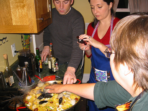 Cooking paella