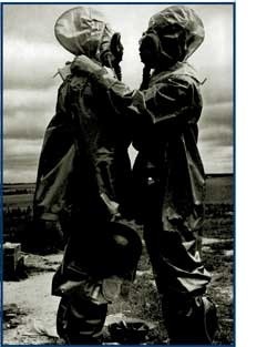 The love that dare not ... men in contamination suits