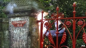 Strawberry Field's new gates are put into place