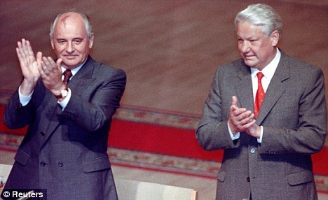Yeltsin and Gorbachev