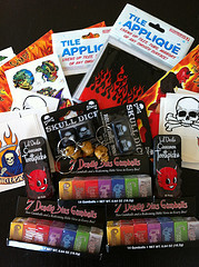 Schwag for the HELLBENT giveaway goodie bags