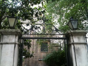 The gate at St Brides Church, London 