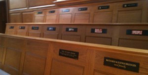 Sponsored pews at St. Brides Church, London