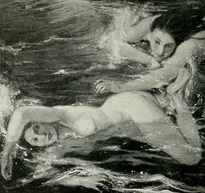 The Pursuit - Nudes Swimming (1922) by Charles...