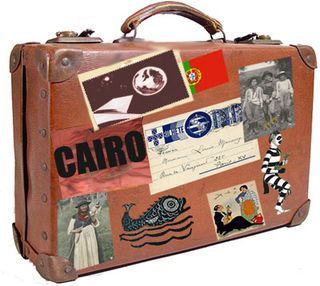 A well-traveled suitcase