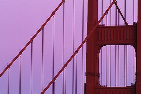 5-311-36 stock photo of California, Marin County, Golden Gate Bridge, north tower
