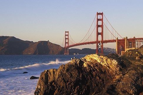 4-526-27 stock photo of California, San Francisco, Golden Gate Bridge from Baker Beach