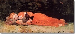 The New Novel-- by Winslow Homer -1836-1910