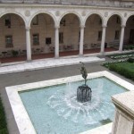 The BPL's lovely courtyard and fountain