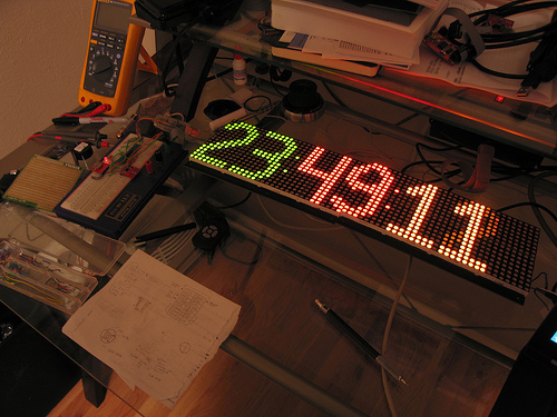 A large digital clock