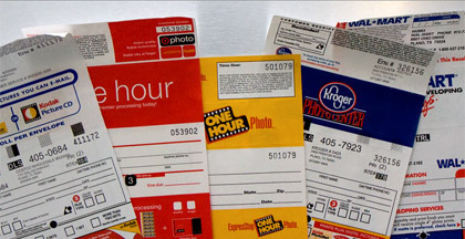 assorted film developing envelopes