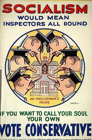 UK Conservative Party poster from 1929 warning...