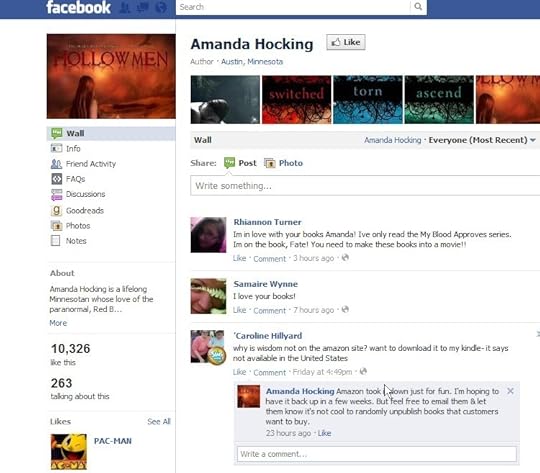 Screen shot of a Facebook Fanpage picture