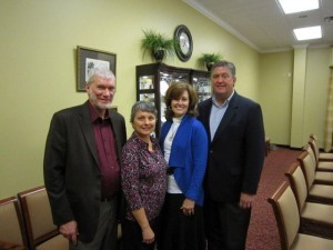Mally and I with the Senior Pastor and his wife (Steve and Donna Gaines).