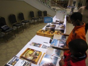 Kids loved looking at the books.