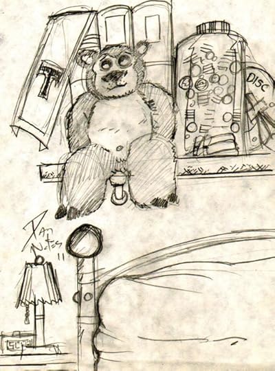 Tristan the Teddy Bear - Quick sketch on a shelf
