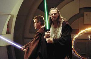 Jedi Master Qui-Gon Jinn (right) and Padawan O...