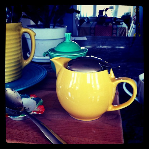 New bright yellow teapot. Love!