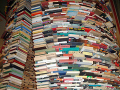 Pile of Books in Prague Library