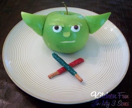 star wars yoda edible apple craft for kids