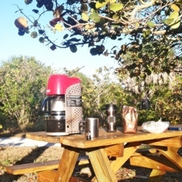 Good coffee makes a campsite a better place.