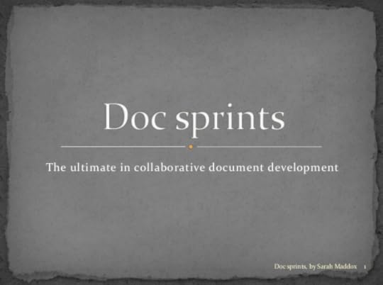 Invitation to a webinar about doc sprints tomorrow