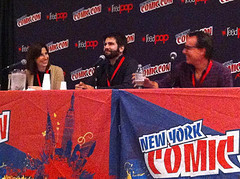 Alessandra Balzer, Ned Vizzini, and Chris Columbus at NY Comic Con 2012