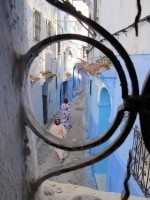 The view onto the street from my bedroom in Chaouen.