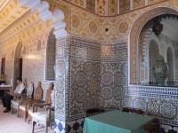 The breakfast room at the Hotel Continental, Tangier. I am painting my living room some of these colors.