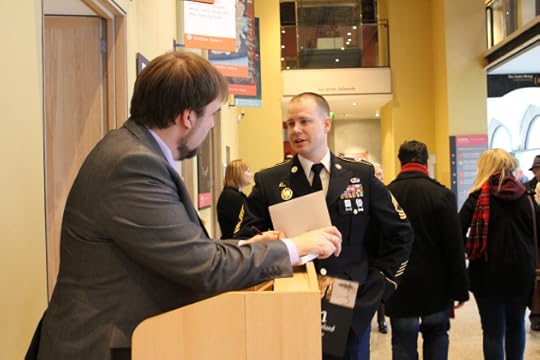 Yours truly chatting with MSG Sands from the United States Embassy; I was deeply honoured that he was able to attend
