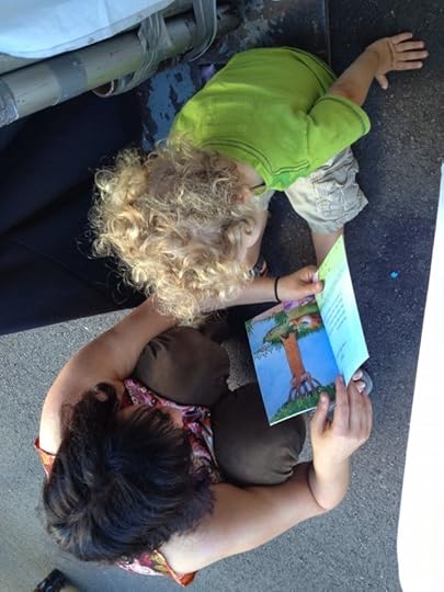 mom and boy read fox and crow