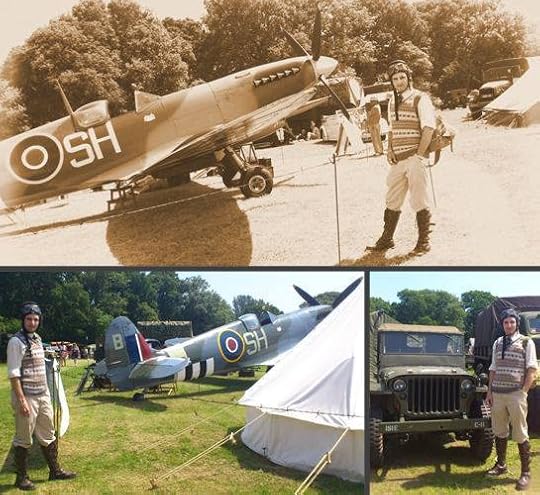 C.J. Carter-Stephenson in vintage aviator outfit