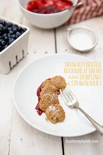 Buckwheat Groat {Kasha} Dumplings #Recipe with Strawberry Sauce via FoodforMyFamily.com